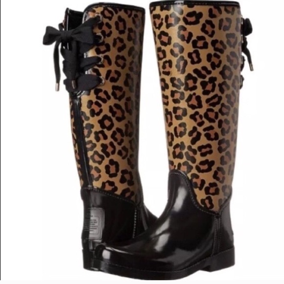 Coach Shoes - Coach Animal Print Rain Boots